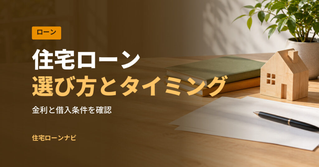 住宅ローン 選び方とタイミング