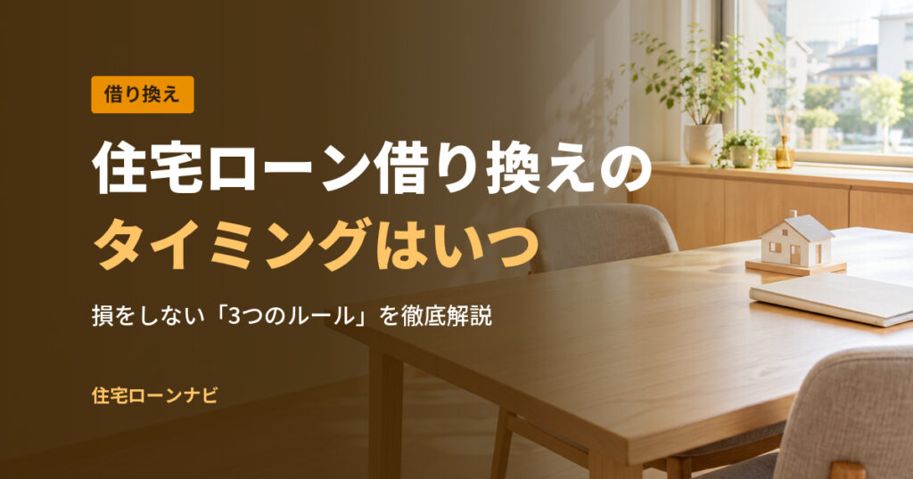 住宅ローン借り換えの タイミングはいつ