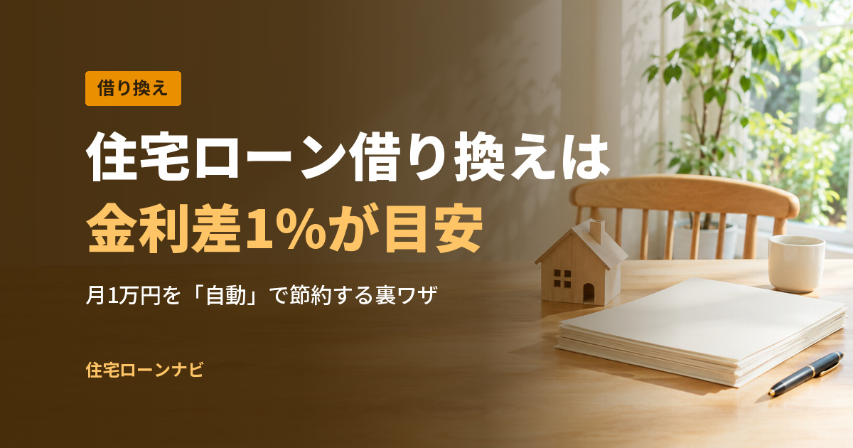 住宅ローン借り換えは 金利差1%が目安