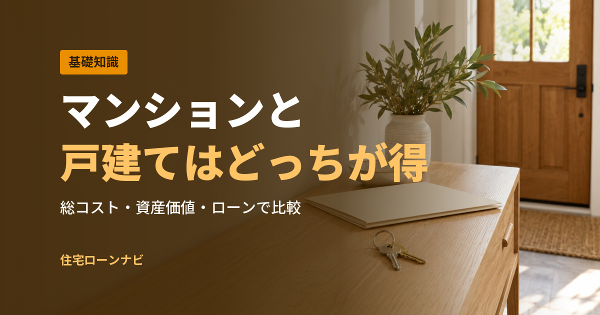 マンションと 戸建てはどっちが得