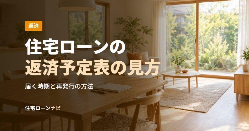 住宅ローンの返済予定表の見方