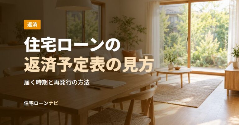 住宅ローンの返済予定表の見方