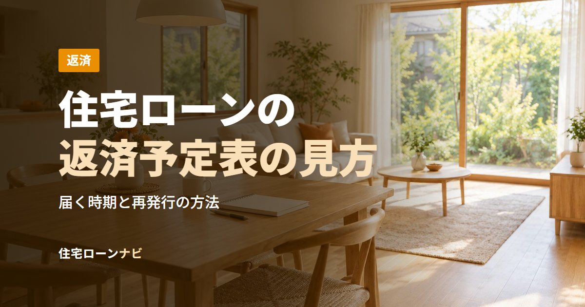 住宅ローンの返済予定表の見方